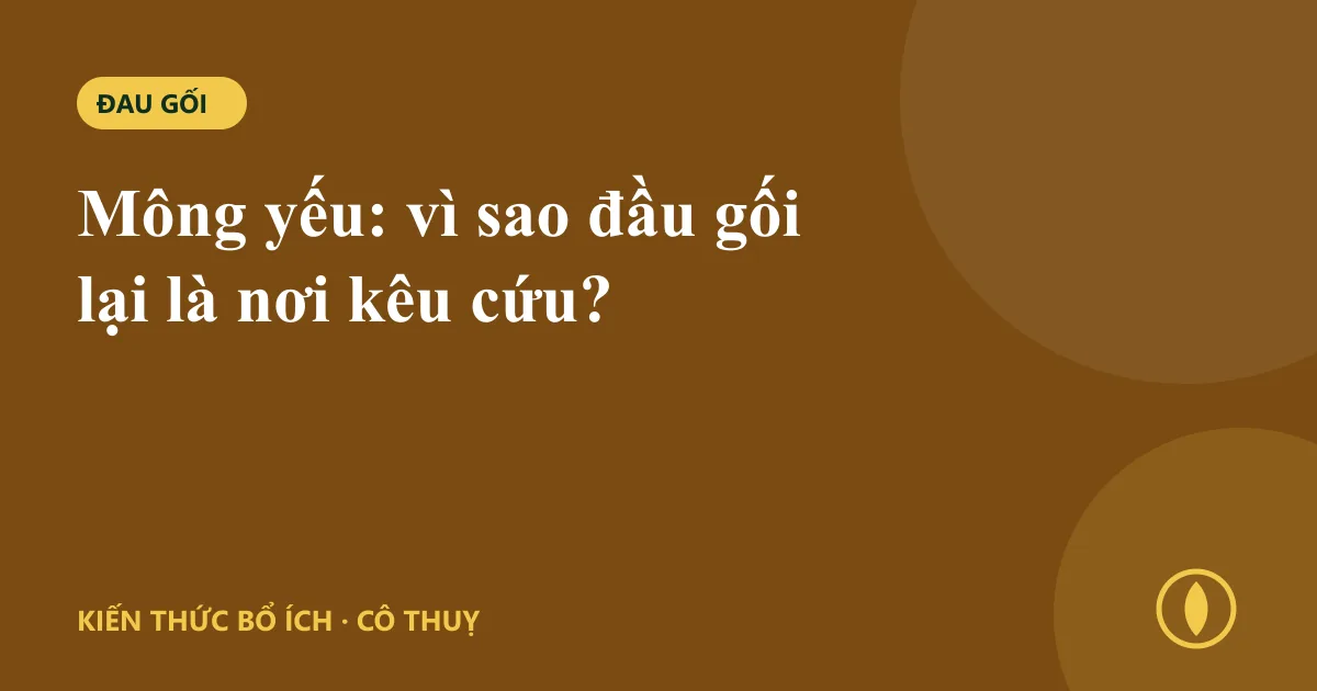 Mông yếu: vì sao đầu gối lại là nơi kêu cứu?
